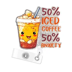 Cartoon Pattern Badge Holder, 1 Count Retractable Badge Reel with Clip, ID Badge Buckle for School Office Hospital, Badge Reels Retractable, Retractable Badge Holders