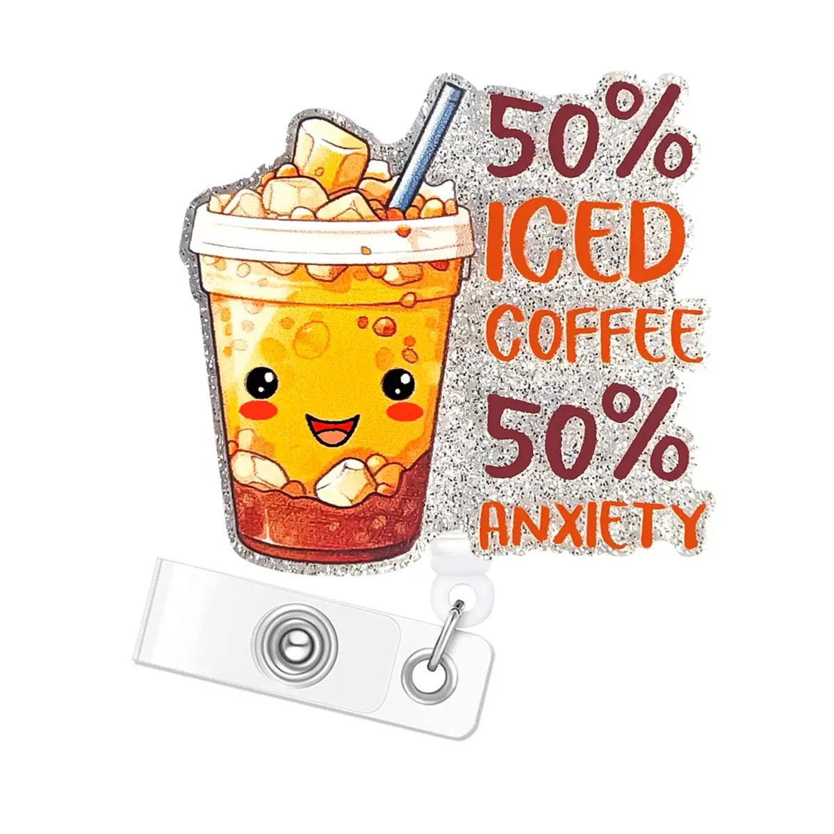 Cartoon Pattern Badge Holder, 1 Count Retractable Badge Reel with Clip, ID Badge Buckle for School Office Hospital