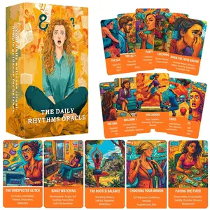 56 Cards The Daily Rhythms Oracle Deck, 13x8 Cm, Build Inner Connection Understanding Life Changes Card Game, Spiritual Insight Card Games