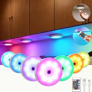 1/3/6 RGB Night Lights with Remote Control, USB Rechargeable, Adjustable Brightness, Motion Sensor, Multifunctional Ambient Lights, Ideal for Bathroom, Closet, Stairs, Hallway, Office