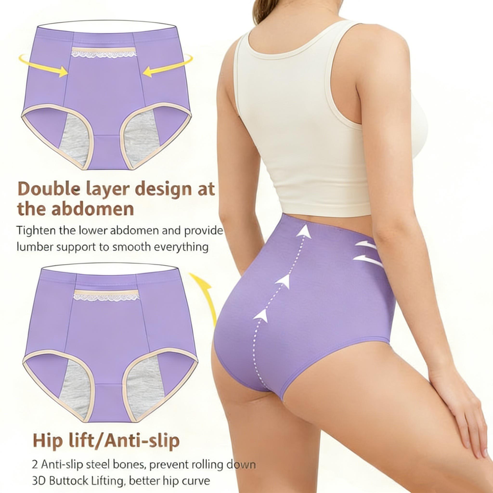 Period Underwear with Hidden Pocket, Leak-Proof Heavy Flow Panties for Women, No Leakage Accidents, Seamless Comfort Fit for Travel, Gym, Daily Wear cycling