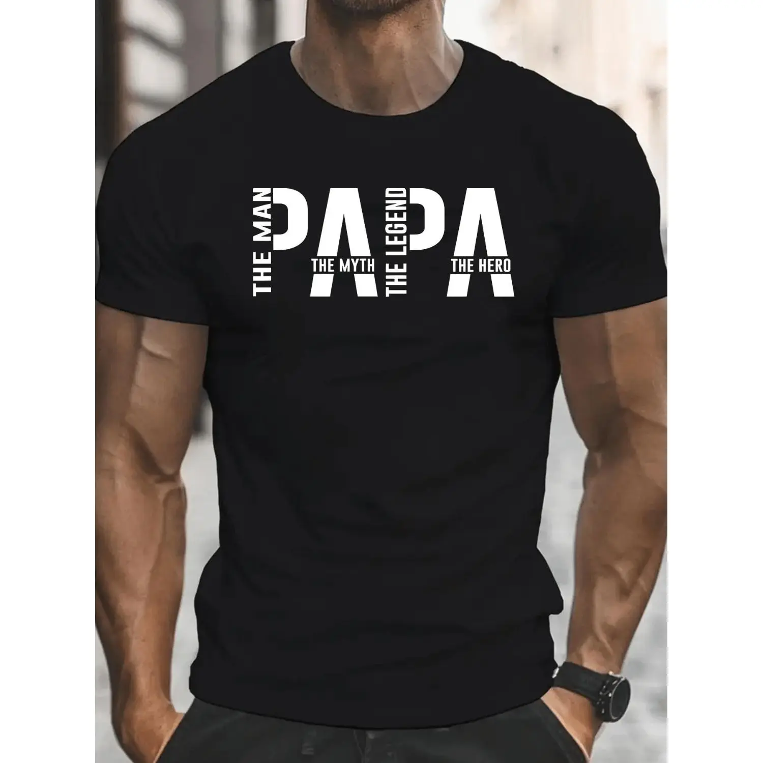Men's Graphic T-Shirt - Father's Day Gifts "for Man Papa" - Lightweight Retro Casual - Short Sleeve Round Neck Tee for Dad Birthday Gift - Summer Casual Wear
