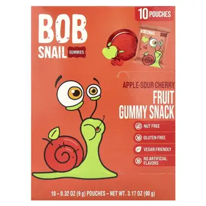 Bob Snail Fruit Gummy Snack, Apple-Sour Cherry, 10 Pouches, 0.32 oz (9 g) Each