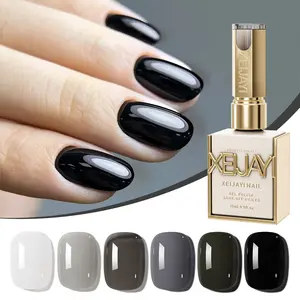 6PCS*15ML 6-Color Gel Nail Polish Set High Saturation, Long-Lasting Black White Shades for DIY Salon-Quality Manicures, Alcohol-Free