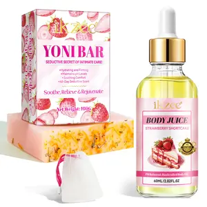 2counts Strawberry Private Essential Oil and Soap Set, Bath Cleansing and Body Care Essence for Personal Hygiene, Nourishing Skin Treatment