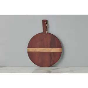 etúHOME Saddle Acacia Wood Round Charcuterie Board ~ Small