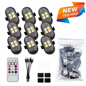 【2026 Upgraded 】4LEDs LED Lights with Remote Control,Type-C Rechargeable Led Lights ,Light for Car Motorcycle Bike