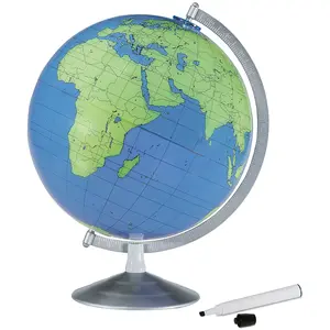 Replogle Made in USA 12″ Geographer Write & Erase Globe for Kids | Interactive STEM Learning Desk Globe with Wet Erase Marker