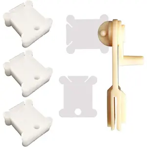 300 Pieces Plastic Floss Bobbins with Bobbin Winder for Cross Stitch Cotton Thread Craft DIY Sewing Storage,Christmas Party Gifts Set,Hand Tools Kits