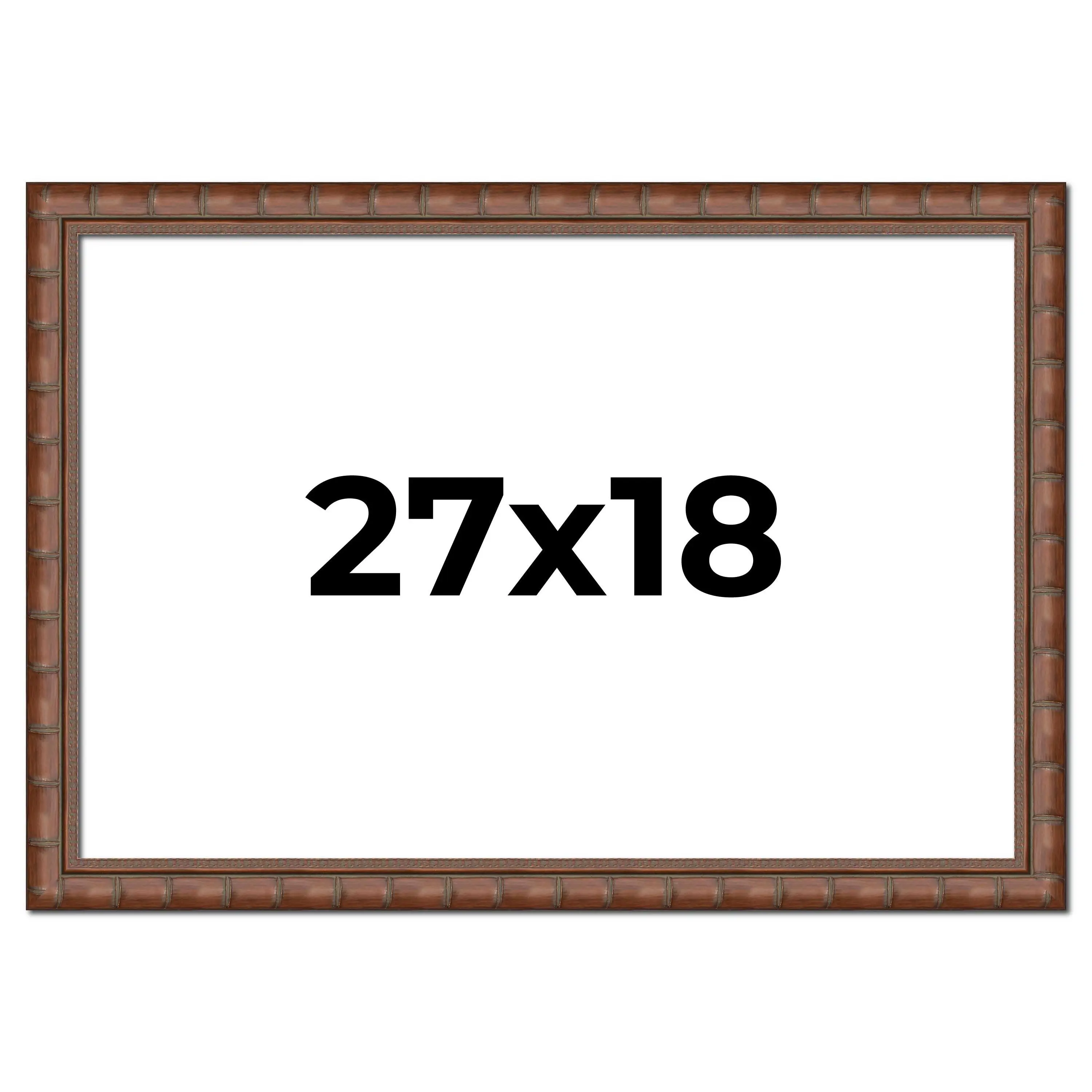 27x18 Brown Modern Bamboo Picture Frame - UV Acrylic, Foam Board Backing, Hanging Hardware