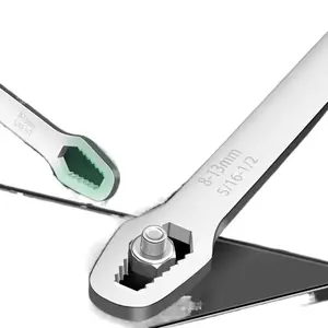 Double-Head Torx Spanner, Self-Tightening Adjustable Universal Wrench 8-22mm Double-Headed Multi-Function Torx Wrench for Home Repairs & DIY Projects Ergonomic Grip Heavy-Duty Construction