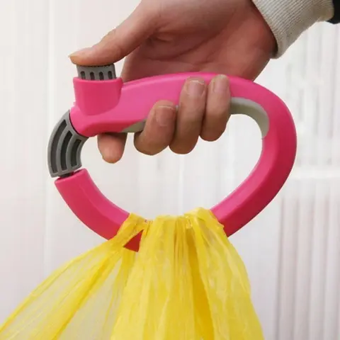 Grocery Bag Carrier Handle, 1 Count Creative D Shaped Durable Plastic Bag Grip, Reusable Shopping Bag Organizer Handle, Bag Accessories