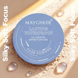 MAYCHEER Soft-Focus Pressed Powder, Blurring Pores, Oil Control, Smooth Matte Finish, Lightweight Setting Powder