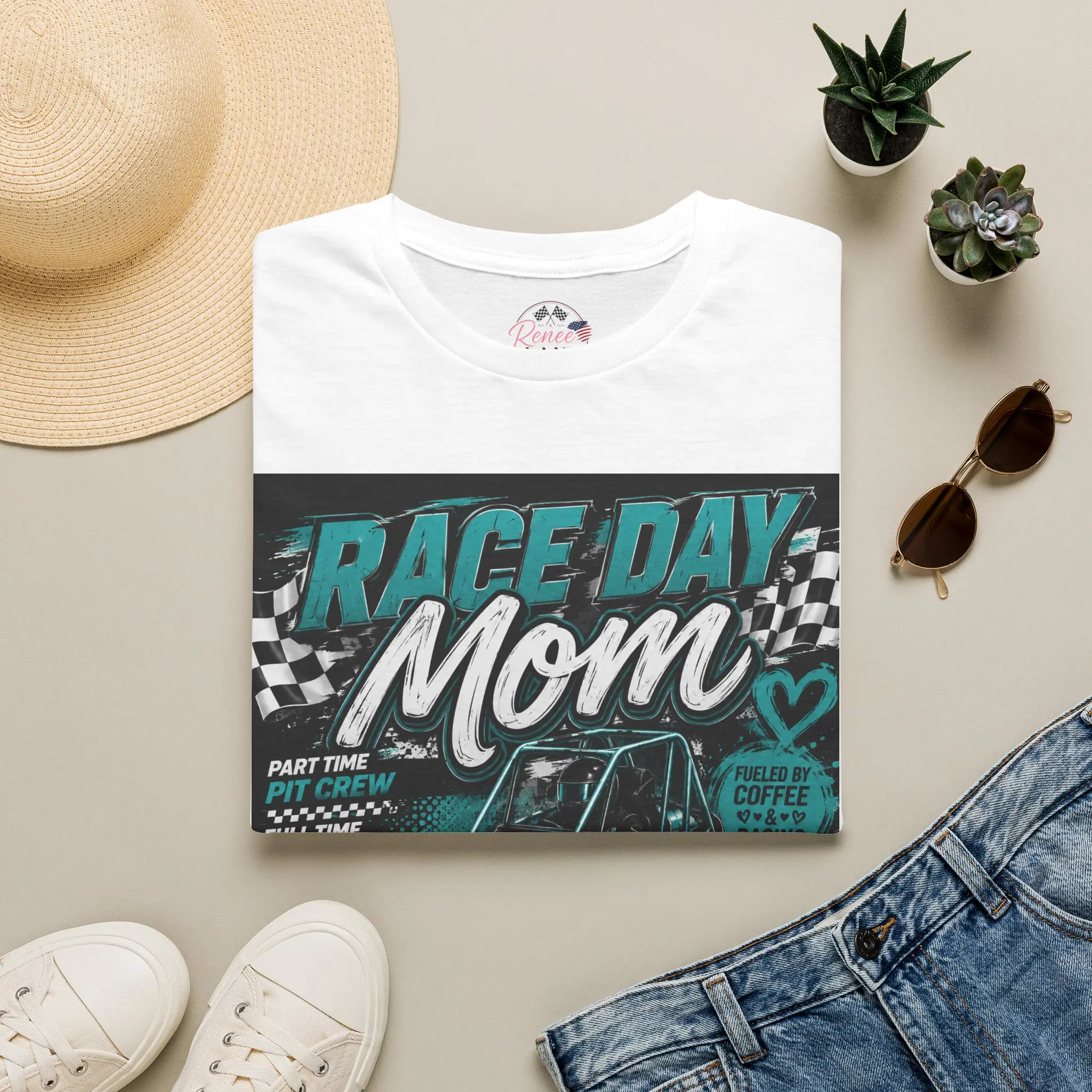 Race Day Mom T-Shirt | Racing Pit Crew Graphic Tee