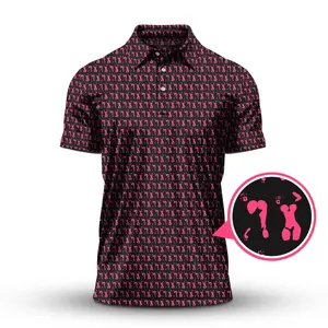 Body Art Pattern Golf Polo for Men – Funny Graphic Golf Shirt, Lightweight Breathable Performance Fabric