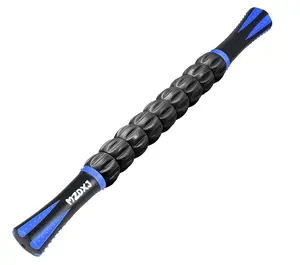 Muscle Roller Massage Roller Stick- Deep Tissue Fascia Blaster for Myofascial Pain Relief, Lymphatic Drainage & Body Sculpting, Handheld Physical Therapy & Recovery Tool ​(Blue black-18 inch)