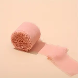 Handmade Chiffon Lace Ribbon, Wedding Bouquet Satin Ribbon, DIY Crafts, Party Decoration, Gift Packaging, Bridal Bouquet