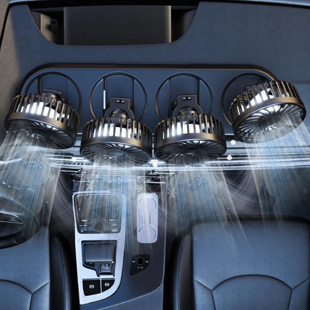 Portable 4-Head Car Cooling Fan - 3-Speed Adjustable, 360° Rotating, Cigarette Lighter Plug, Powerful Airflow for Vehicles, RVs, and SUVs Portable 4-Head Car Cooling Fan - 3-Speed Adjustable, 360° Rotating, Cigarette Lighter Plug, Powerful Airflow for Vehicles, RVs, and SUVs
