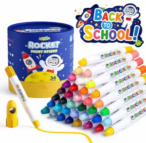 JUPITEARTH 36Colors Rocket-Tempera Gouache Paint Sticks oil pastels (36/26/18 Color Options) – silky crayons, Fast-Drying, Non-Toxic, Washable oil pastels with 120-Page PDF Coloring Pages, summerwins, back to school shopping, Craft Projects, Coloring Book