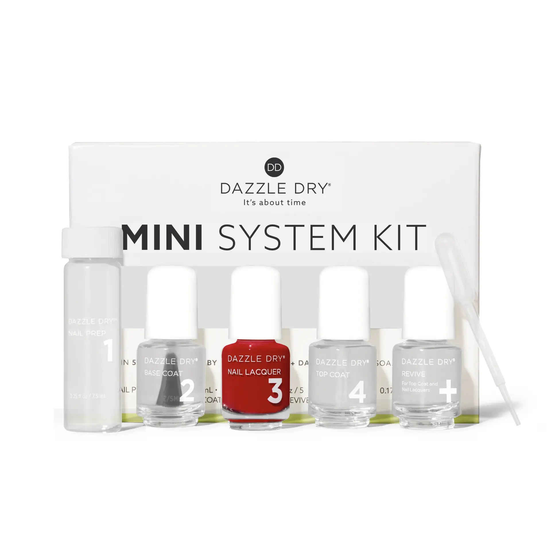 Dazzle Dry Red Statement Mini Kit | 5-Piece Long Wear, Chip-Resistant Nail Polish Kit | 4-Step System Nail Lacquer