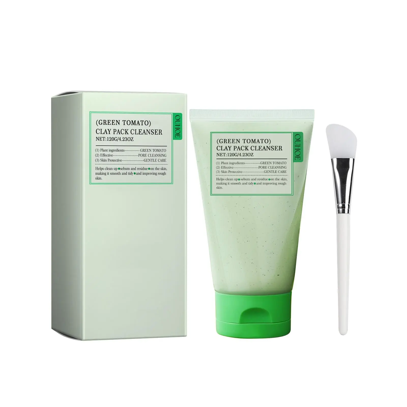 Green Tomato Pore Detox Clay Mask Cleanser, Pore Minimizing, Blackhead Care, Sebum Control, Exfoliation, Vegan, Face Wash, Sensitive Skin, Korean Skincare Facial Foam Cleansing preppy skincare fully  cleanser