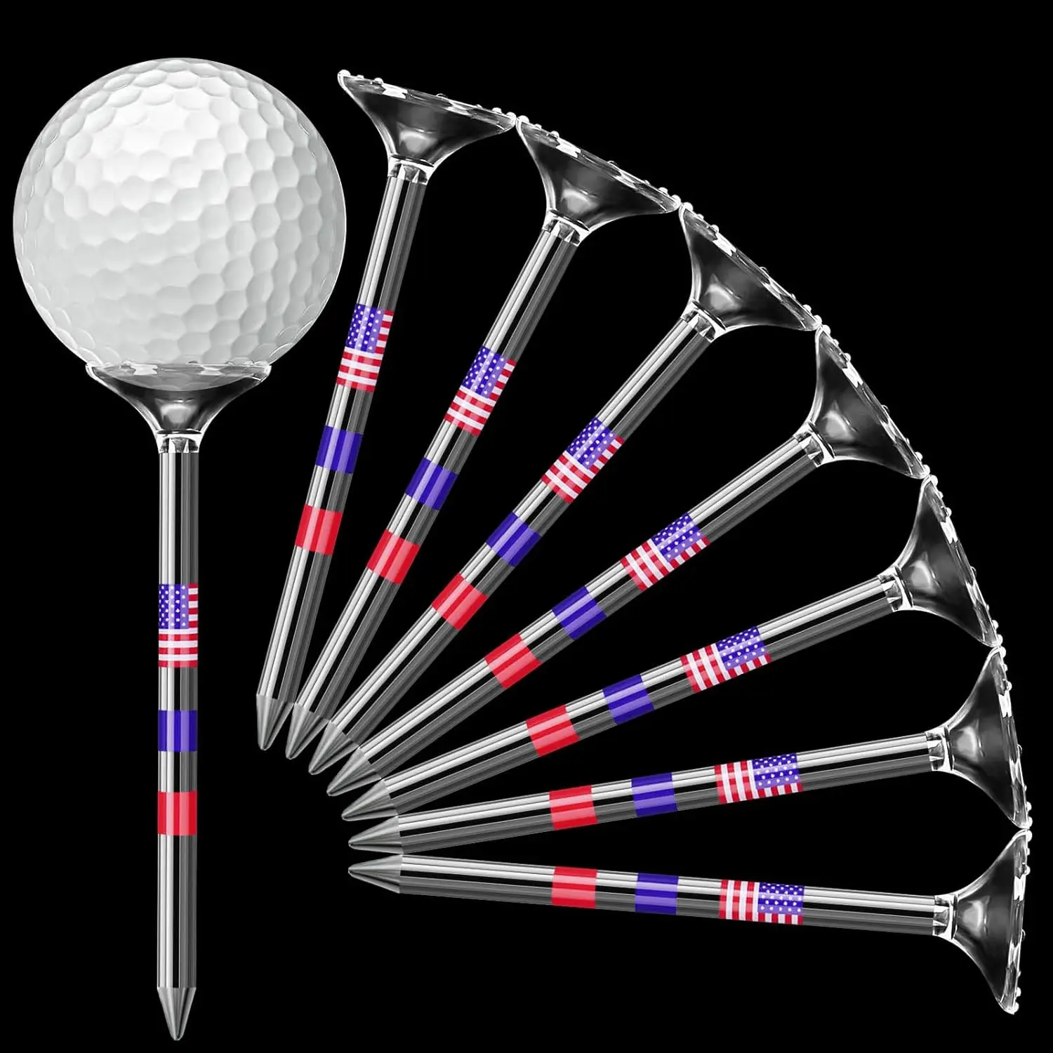 Golf Tees, 30 or 50 Pcs Unbreakable Plastic Long Tees Bulk for Men, Essential Outdoor Golf Accessories, Golf Gear, Golf Equipment and Supplies