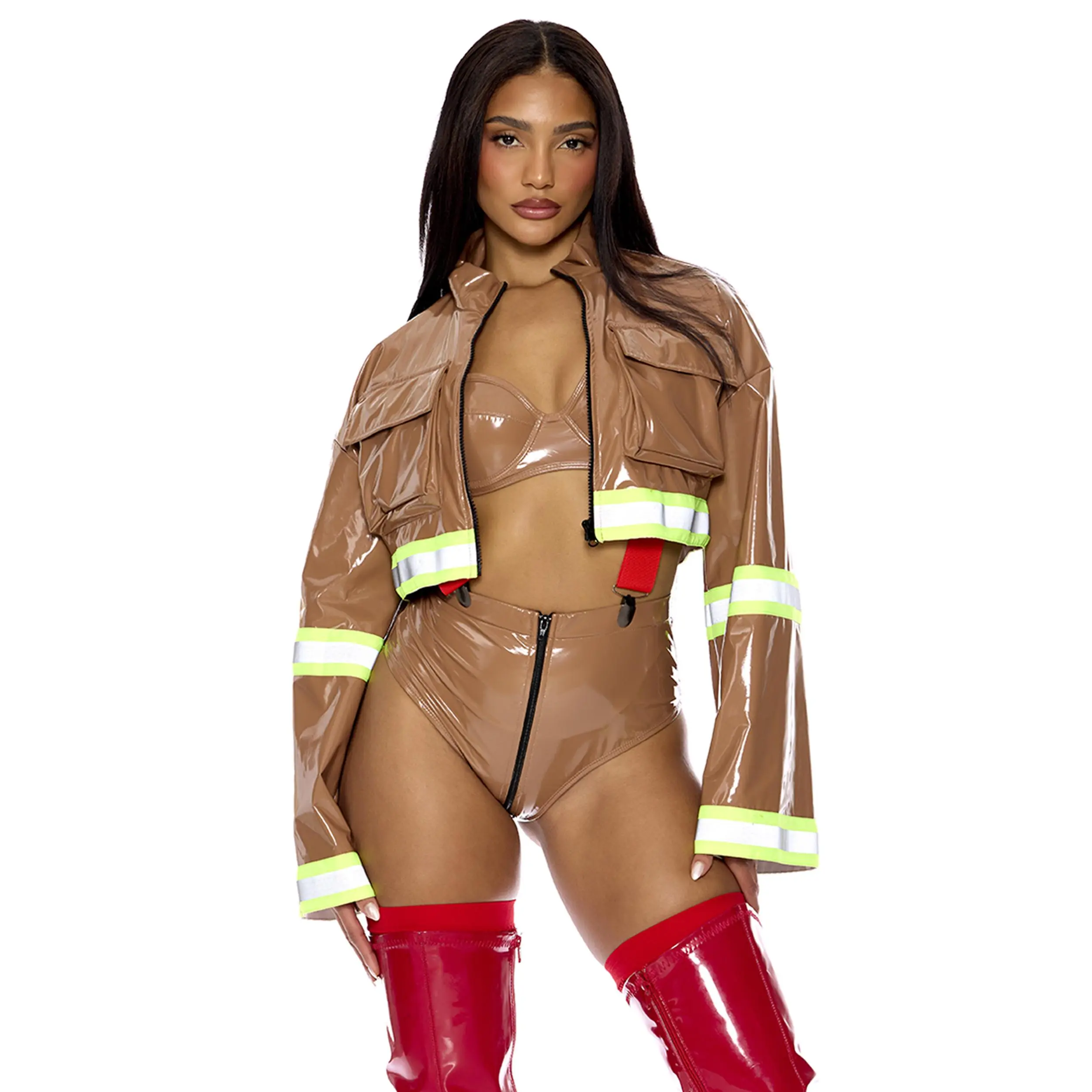 Forplay Women's Halloween Hot Streak 4-Piece Women's Firefighter Costume