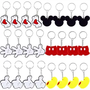 24 Pcs Cute Mouse Silicone Keychain Pendant Perfect for Mouse Theme Party Favors and Mouse Birthday Party Supplies
