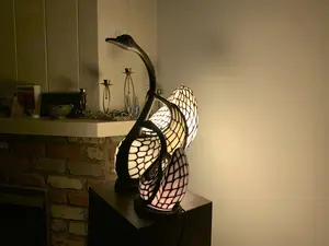 Tiffany Lamps - Metal Swan Design for Home Decor and Lighting