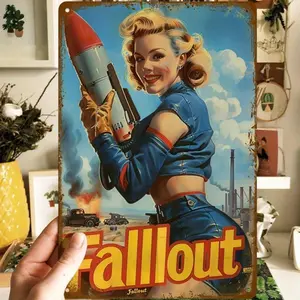 Vintage Fallout Metal Sign, Signage, Fallout Metal Sign, Wall Decor, Novelty Decor, Wall Art, Fallout Movie Poster, Home Decor, Room Decor, Bar Decor, Ornaments, Aluminium