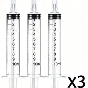 Plastic Empty Sodium Chloride Water Solution Syringe without Needle, 3/20pcs Repeatable Filling for Liquid, Perfume Cosmetics Portioning, Feeding Pets, Oil Or Glue Applicator, Clear, Syringes without Needle