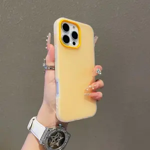 （2-1）Phone case for iphone 17 16 15 14 13 12 11 pro max plus 16e case ,Cute Matte Jelly Candy Color Armor Case for iphone 17 pro max phone cases Soft Clear Shockproof Bumper Cover
