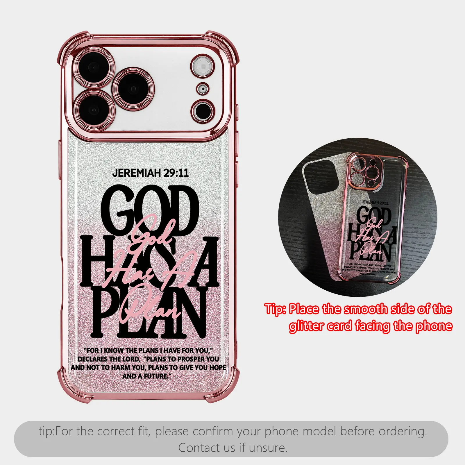 God Has A Plan Christian Phone Case For iPhone Samsung Galaxy 17Pro Max Air 16 15Plus 14 13 12 11 XR XS S25 S24 S23 S22 Bible Verse Design Shockproof Durable Protective Case, Faith-Based Phone Case. NN177