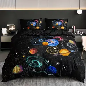 Space Galaxy Decorative Bedding Set, Ultra-Soft Planet & Star Prints, Ditch Boring Sheets, Cosy Interstellar Escape, Universal Fit, One Size