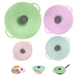 Silicone Lids for Bowl 4 Pack, Microwave Splatter Cover with 4 Sizes Reusable Heat Resistant Lids Fits Cups, Bowls, Plates, Pots, Pans, Skillets, Stove Top, Oven, Fridge Dishwasher