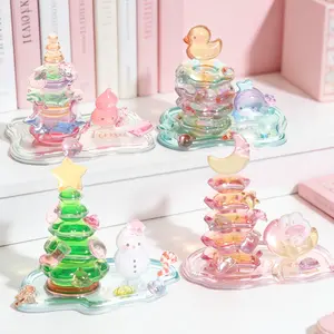 3D Crystal Mini Puffy Stickers Set, 4Pcs Layered DIY Stickers | Cute Aesthetic Scrapbook Decor Kawaii Air Decorative, DIY Planners Notebooks Scrapbooks Desk Decoration