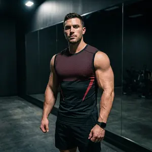 Men's Workout Tank Top - Breathable Mesh, Quick-Dry Sporty Sports Top for Fitness, Bodybuilding Gym Wear, Sporty Sports Tops
