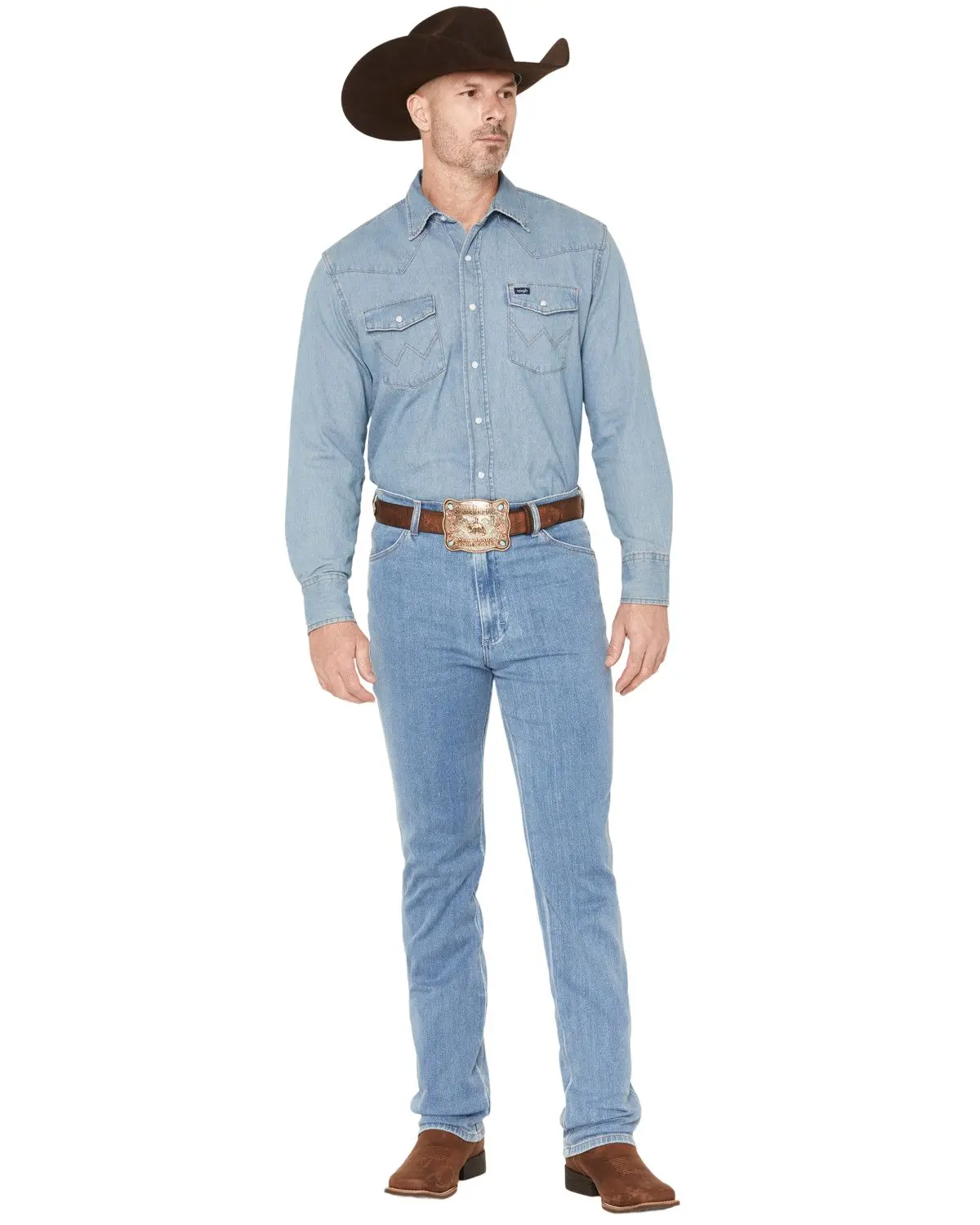 Wrangler Men's Men'S 13Mwz Toughlite Medium Wash Cowboy Cut Straight - 112381784