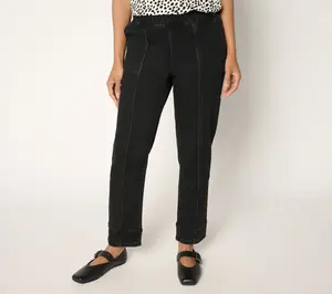 LOGO by Lori Goldstein Regular Black Tapered Leg Ankle Jeans