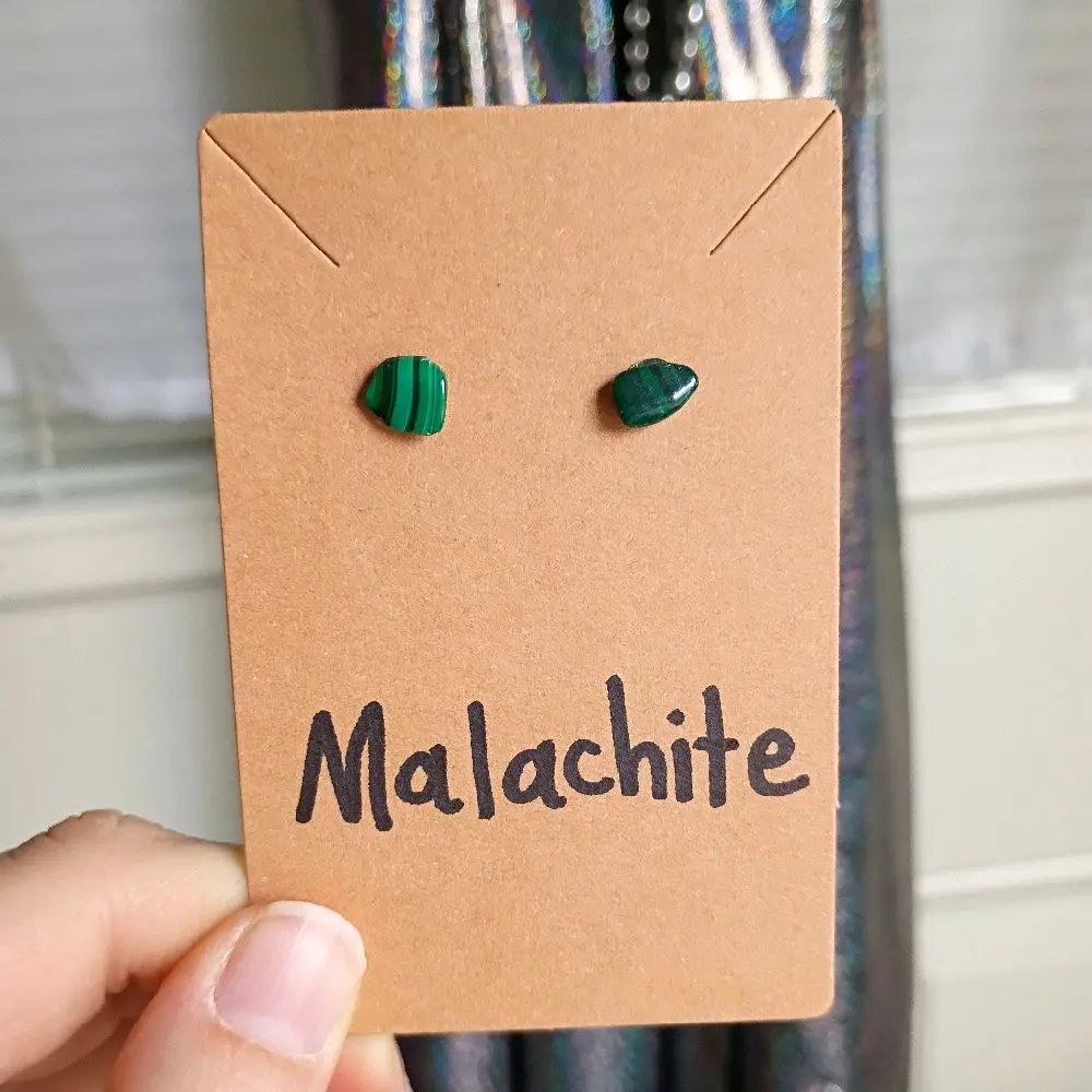 Malachite Crystal Stud Earrings