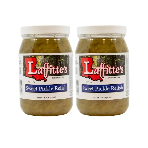 Laffitte's Gourmet Cajun Sweet Pickle Relish 2 Pack 16 FL OZ Each for Sweet Tangy Flavor Enhancing Dishes US Foods
