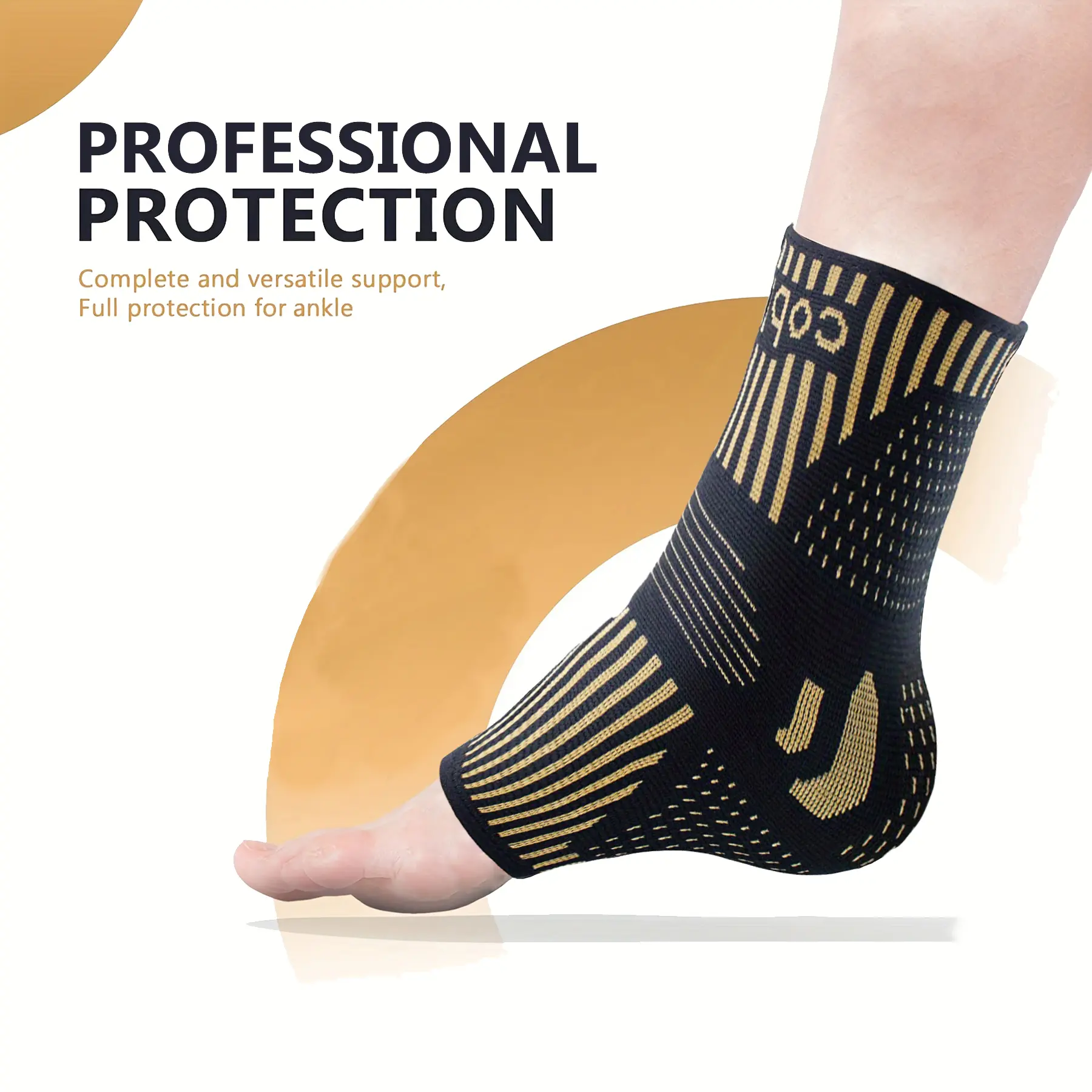 ARITAUM Copper Ankle Brace for Women & Men, Compression Ankle Support for Sprain & Strain, Achilles Tendonitis, Plantar Fasciitis & Recovery, Ankle Sleeve for Basketball, Football, Daily Use