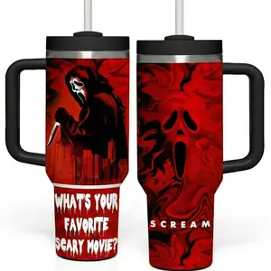 Scream 2026 Ghost Face Tumbler Cup Whats Your Favourite Scary Movies, Movies 2026 Fan Cup, Gifts For Friend, Gift