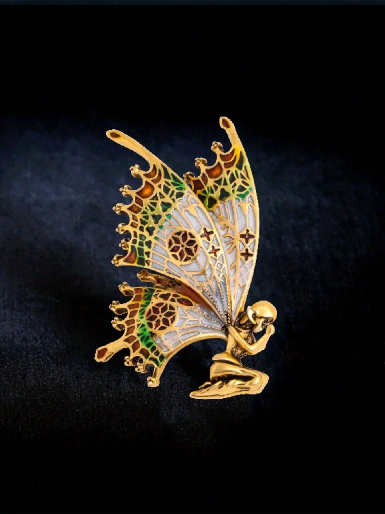 Vintage Butterfly Wing Fairy Brooch High-Quality Enamel Women's Alloy Brooch Pin Angel Designer Jewelry Gift Exquisite Brooch Bling Stylish Accessory