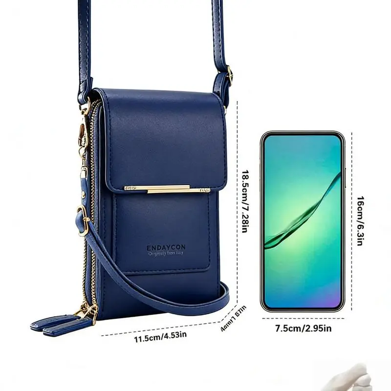 Women's 2026 Trendy Minimalist Elegant Touchscreen Crossbody Phone Wallet - Multi-Card Slots, Coin Pouch, Adjustable Strap, Water-Resistant - Shopping, Travel Use, Multiple Colors, Fashion Accessory Gift