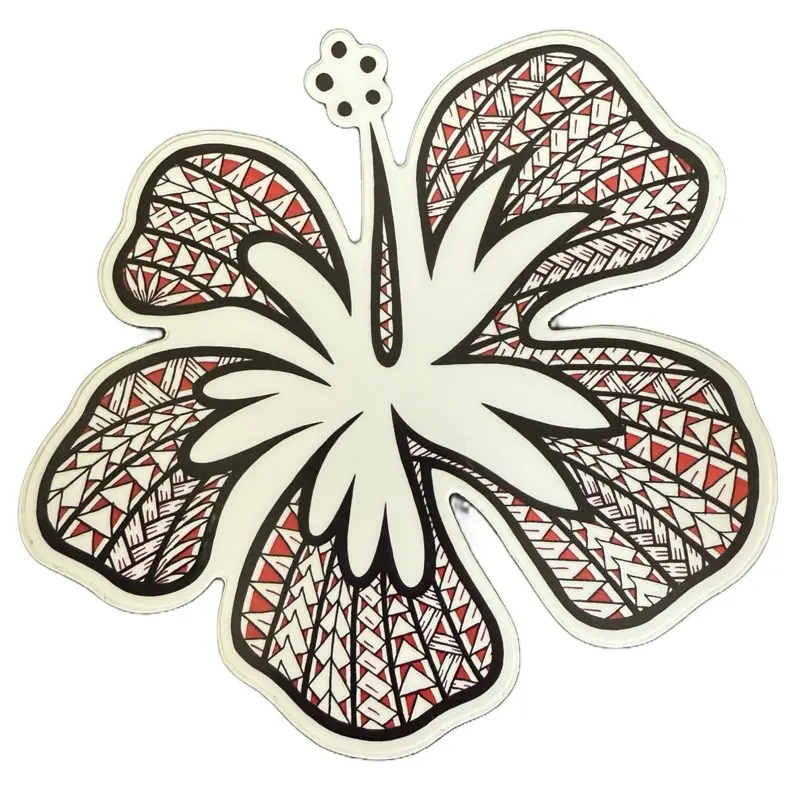 Polynesian tribal Hibiscus sticker
