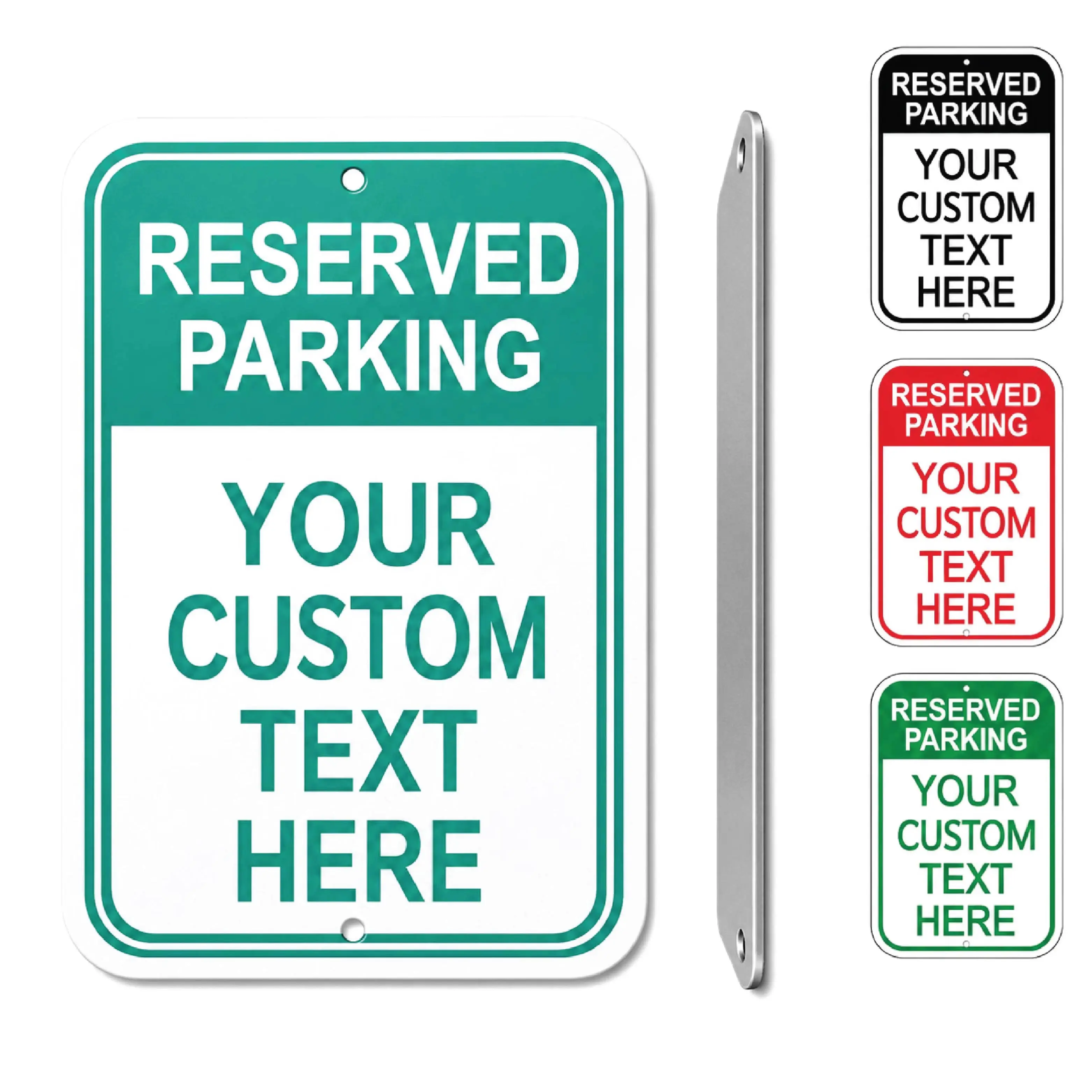 Personalized Reserved Parking Sign Custom Text Aluminum Metal Sign Multiple Sizes Outdoor Indoor
