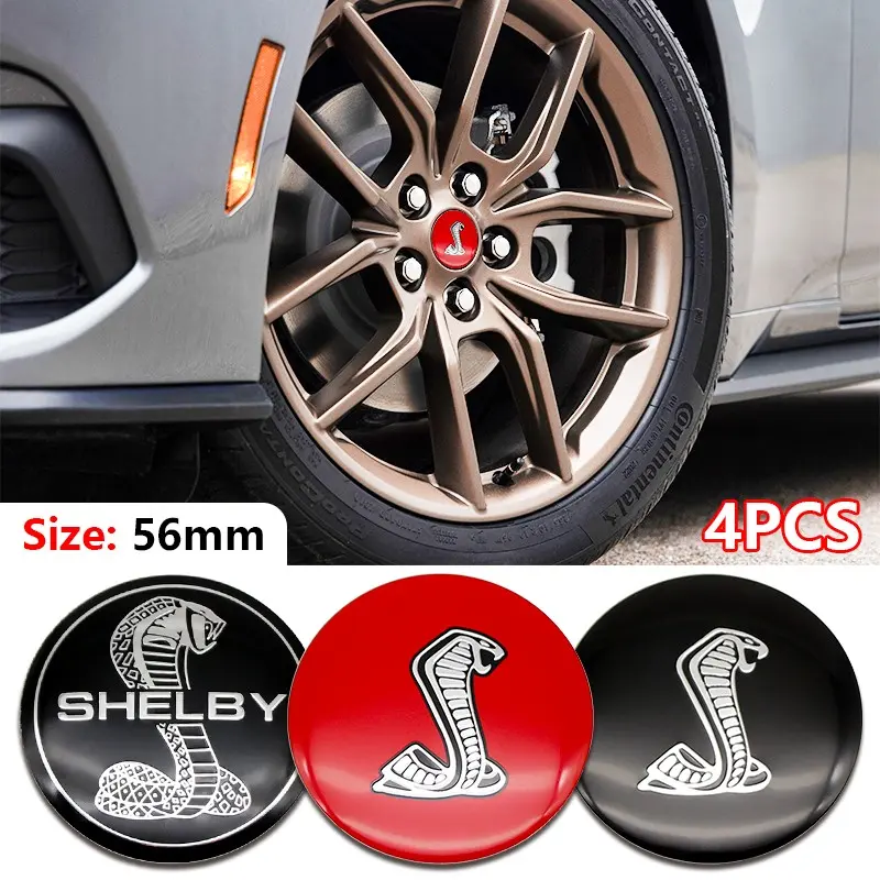 Ford Wheel HUB Center Cap Set, Decorative Accessories Compatible with Shelby Gt500/gt350 Models, Exterior Modification Parts