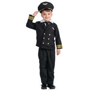 Pilot Costume Set For Kids - Airline Captain Uniform with Jacket, Pants, Hat & Tie - Halloween Party Dress-Up Set -  Perfect for Role Play , Pretend Play Fun, Theme Party & Cosplay Costume Party