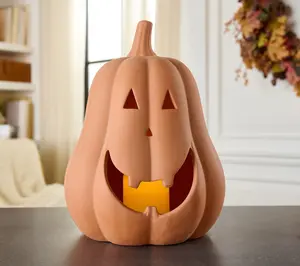 Home Reflections 14" In/Outdoor Lit Jack-O-Lantern